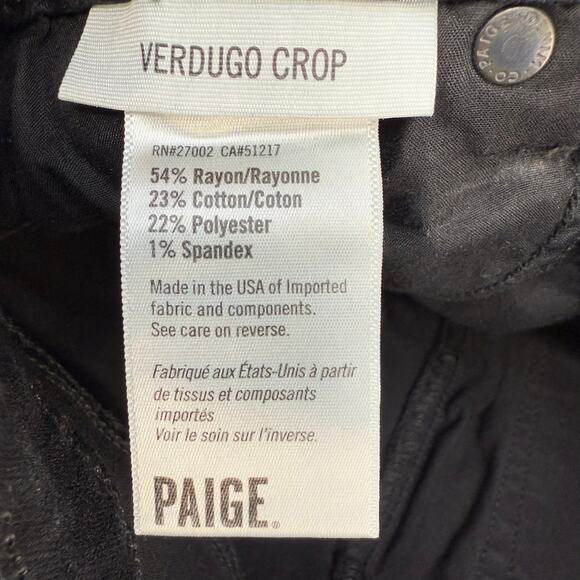 Paige Jeans Women's 24 (0) Black Verdugo Ultra Skinny Preppy Normcore Skater - Picture 9 of 16